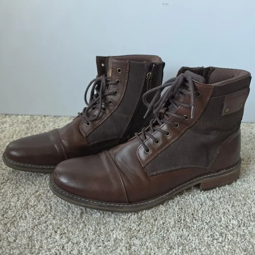 Sonoma Ortholite Eco Dress Boots Mens Brown Faux Leather Size 13 M